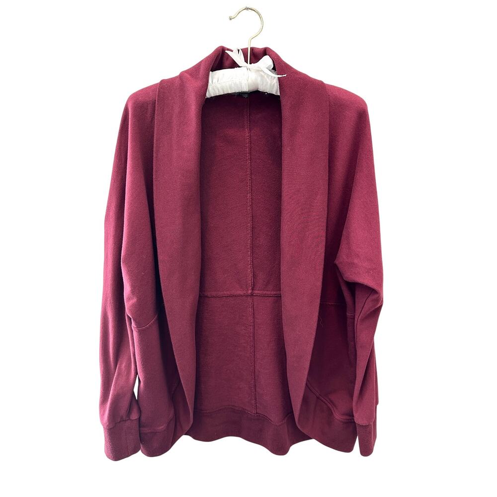 BANANA REPUBLIC | Burgundy Open Front Knit Cardigan Sweater | Small